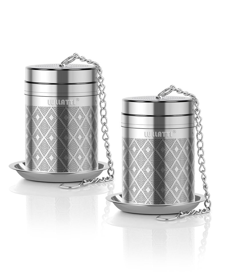 LULLATTI Tea Balls for Loose Tea, (2+1 Pack) 18/8 Stainless Steel Tea Infuser Set, Extra Fine Mesh Tea Strainers for Brew Tea, Spices & Seasonings - Image 1